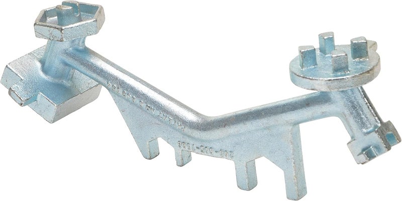 Vestil BNW-I-W Polished Zinc Cast Steel Drum Bung Nut Wrench with Angled Handles - 12" Length - Image 2
